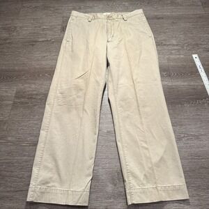 Gap Pants Mens 35 Khaki Beige Cotton Relaxed Stretch Chino 35x31 Straight Adult
